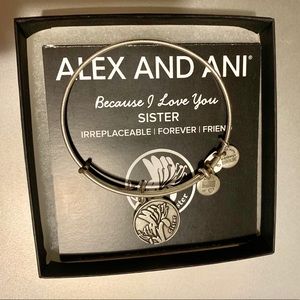Alex and Ani sister silver charm bracelet